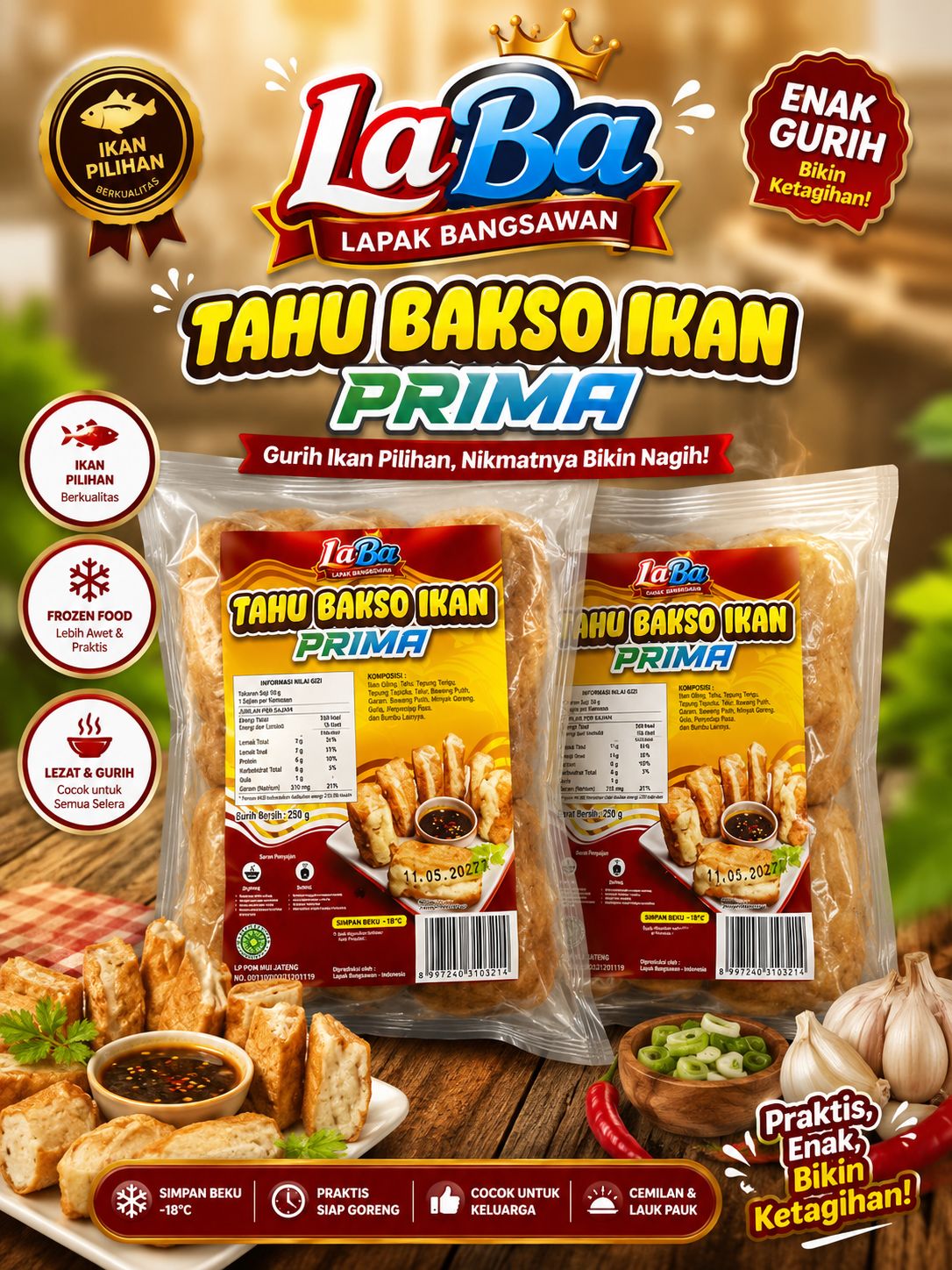 tahu bakso Ikan 250 gram